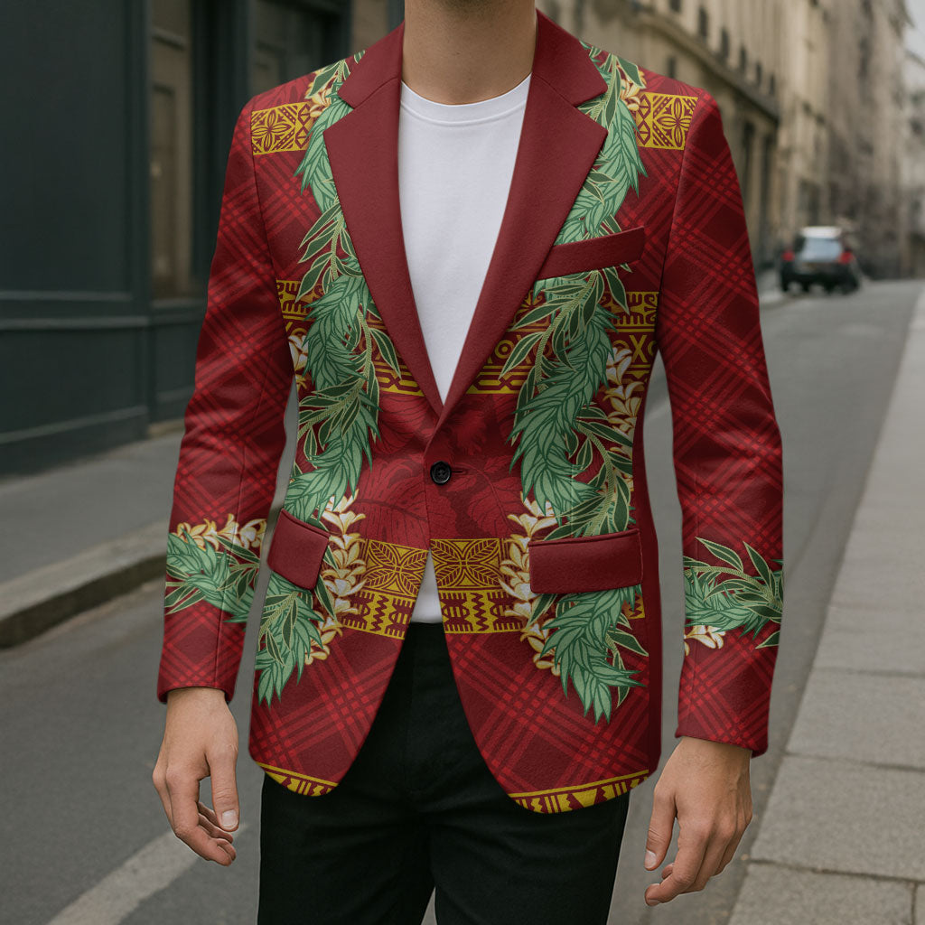 Hawai'i Paniolo Maile Twisted Lei Blazer Hilo Royal Red LT7 - Polynesian Pride