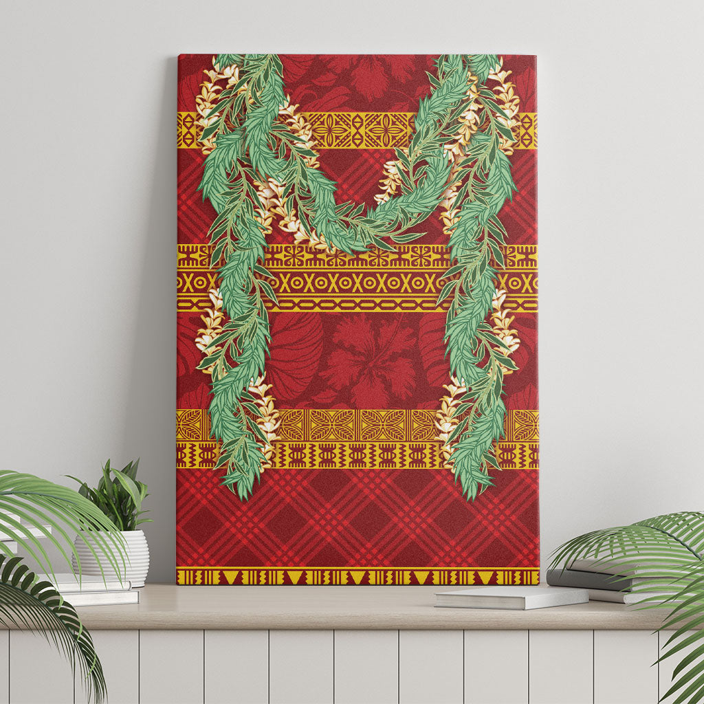 Hawai'i Paniolo Maile Twisted Lei Canvas Wall Art Hilo Royal Red LT7 - Polynesian Pride