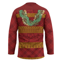 Hawai'i Paniolo Maile Twisted Lei Hockey Jersey Hilo Royal Red LT7 - Polynesian Pride