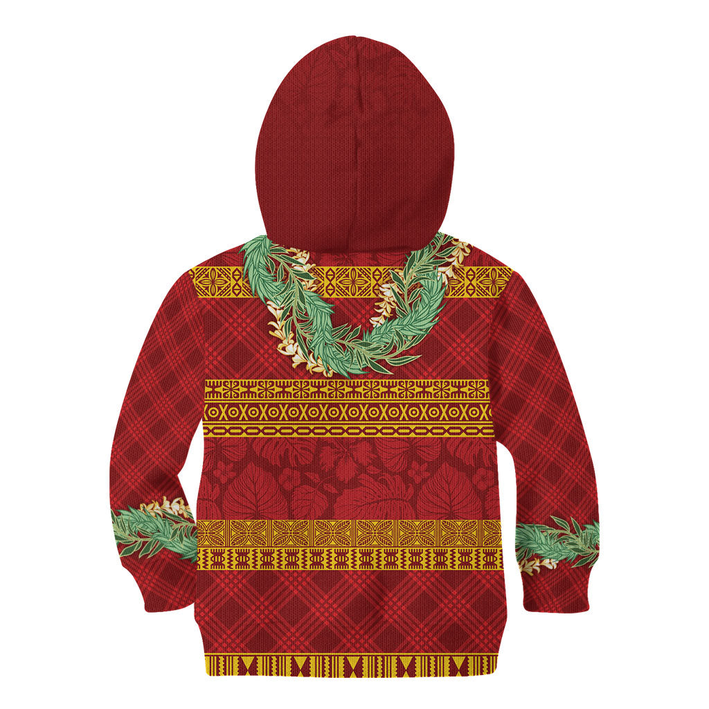 Hawai'i Paniolo Maile Twisted Lei Kid Hoodie Hilo Royal Red LT7 - Polynesian Pride