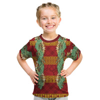 Hawai'i Paniolo Maile Twisted Lei Kid T Shirt Hilo Royal Red LT7 Red - Polynesian Pride