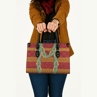 Hawai'i Paniolo Maile Twisted Lei Leather Bag Hilo Royal Red LT7 - Polynesian Pride