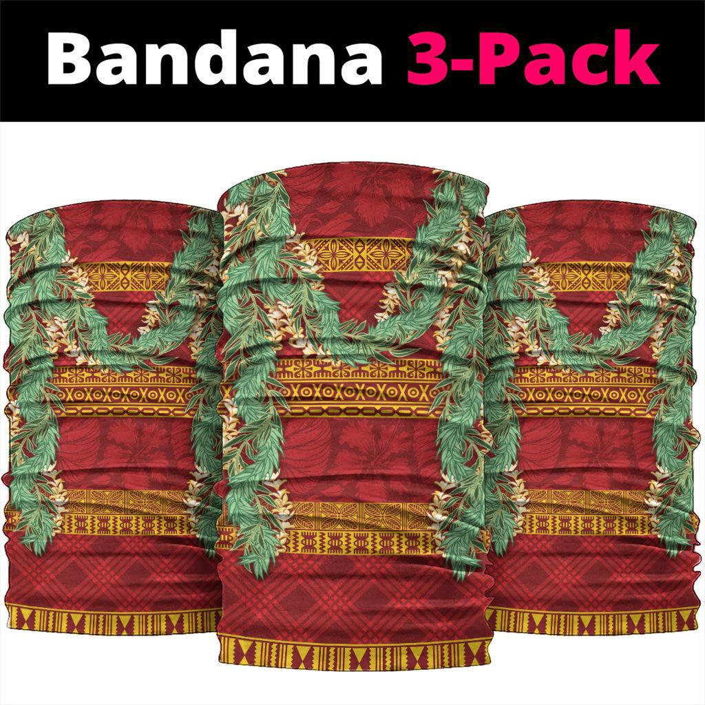 Hawai'i Paniolo Maile Twisted Lei Neck Gaiter Hilo Royal Red LT7 package One Size: 25*50cm Red - Polynesian Pride