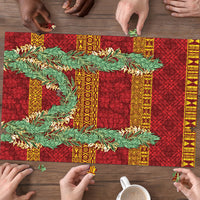 Hawai'i Paniolo Maile Twisted Lei Puzzle Hilo Royal Red LT7 - Polynesian Pride