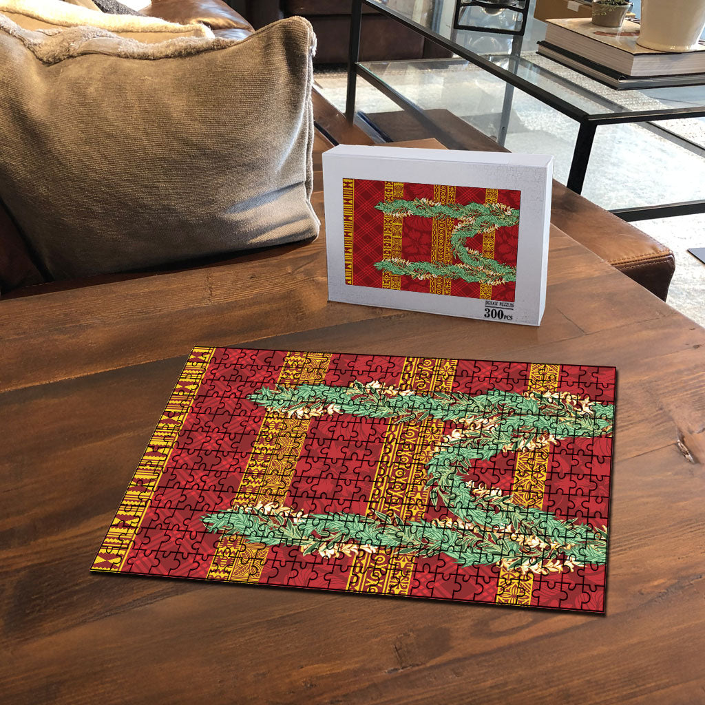 Hawai'i Paniolo Maile Twisted Lei Puzzle Hilo Royal Red LT7 - Polynesian Pride