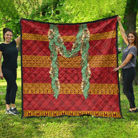 Hawai'i Paniolo Maile Twisted Lei Quilt Hilo Royal Red LT7 - Polynesian Pride