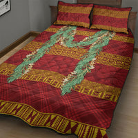 Hawai'i Paniolo Maile Twisted Lei Quilt Bed Set Hilo Royal Red LT7 - Polynesian Pride