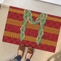 Hawai'i Paniolo Maile Twisted Lei Rubber Doormat Hilo Royal Red LT7 - Polynesian Pride