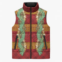 Hawai'i Paniolo Maile Twisted Lei Sleeveless Puffer Jacket Hilo Royal Red LT7 Unisex Red - Polynesian Pride
