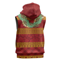 Hawai'i Paniolo Maile Twisted Lei Sleeveless Zip Hoodie Hilo Royal Red LT7 - Polynesian Pride