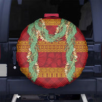 Hawai'i Paniolo Maile Twisted Lei Spare Tire Cover Hilo Royal Red LT7 No hole Red - Polynesian Pride