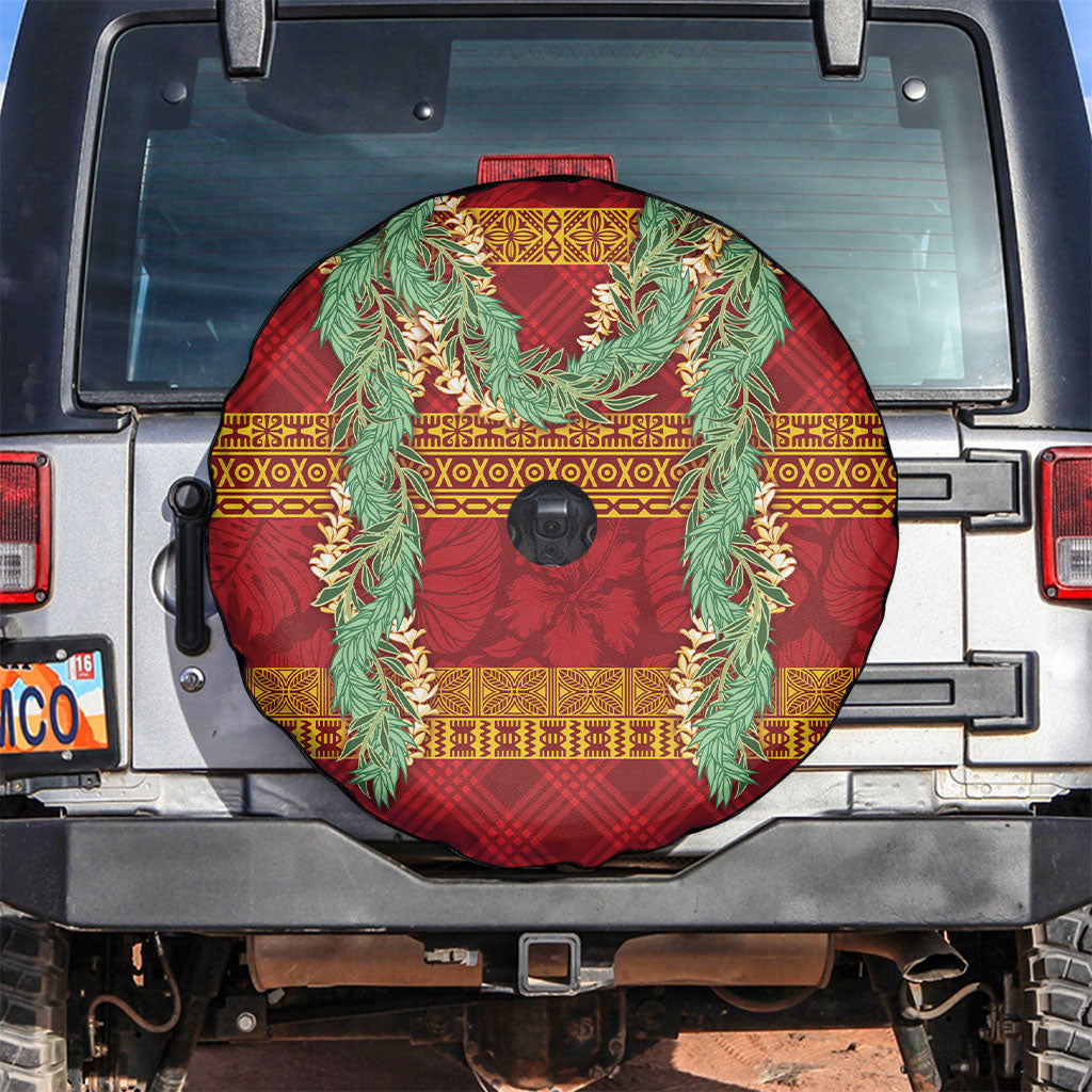 Hawai'i Paniolo Maile Twisted Lei Spare Tire Cover Hilo Royal Red LT7 Red - Polynesian Pride