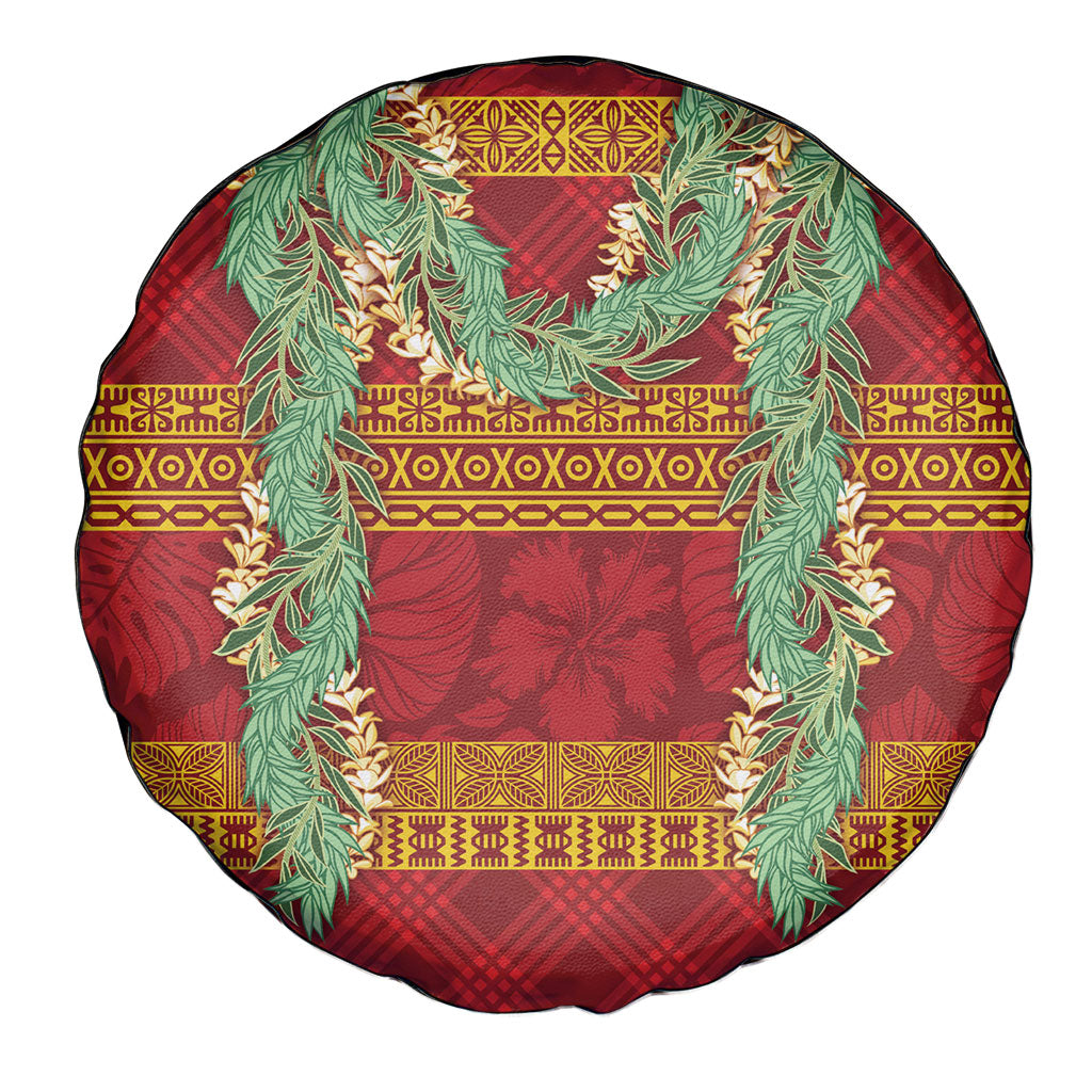 Hawai'i Paniolo Maile Twisted Lei Spare Tire Cover Hilo Royal Red LT7 - Polynesian Pride