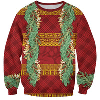 Hawai'i Paniolo Maile Twisted Lei Sweatshirt Hilo Royal Red LT7 Unisex Red - Polynesian Pride