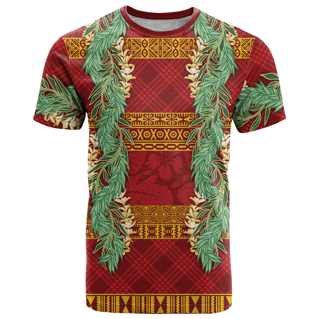 Hawai'i Paniolo Maile Twisted Lei T Shirt Hilo Royal Red LT7 Red - Polynesian Pride