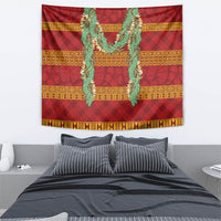 Hawai'i Paniolo Maile Twisted Lei Tapestry Hilo Royal Red LT7 - Polynesian Pride