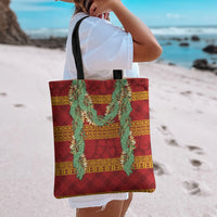 Hawai'i Paniolo Maile Twisted Lei Tote Bag Hilo Royal Red LT7 - Polynesian Pride
