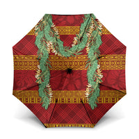 Hawai'i Paniolo Maile Twisted Lei Umbrella Hilo Royal Red LT7 One Size Folded 11.42 inch Opened Diameter 37.4 inch Red - Polynesian Pride