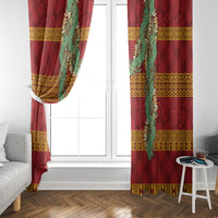 Hawai'i Paniolo Maile Twisted Lei Window Curtain Hilo Royal Red LT7 - Polynesian Pride