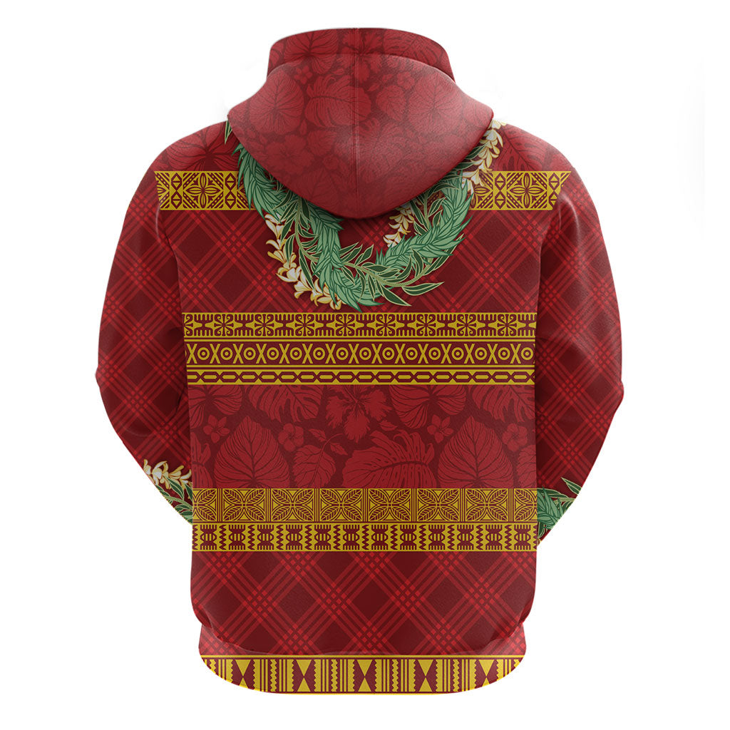 Hawai'i Paniolo Maile Twisted Lei Zip Hoodie Hilo Royal Red LT7 - Polynesian Pride