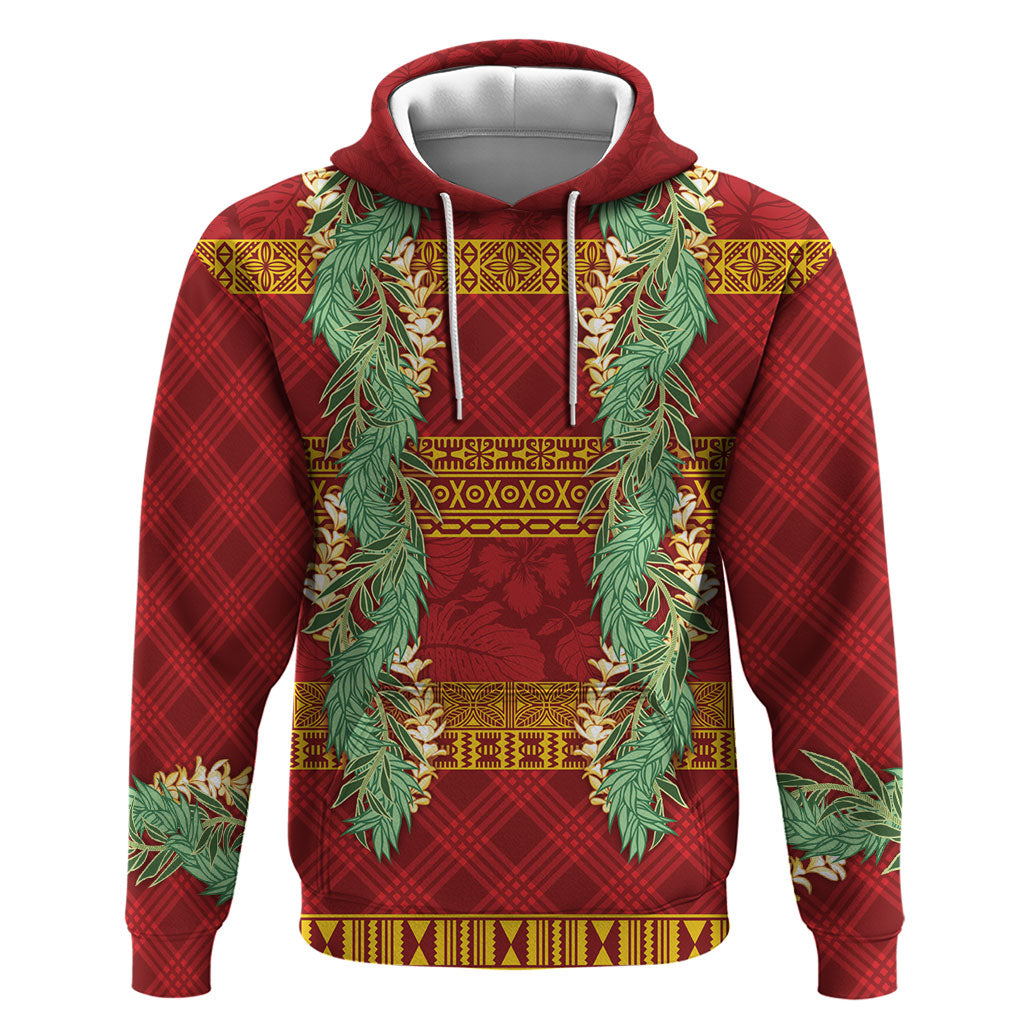 Hawai'i Paniolo Maile Twisted Lei Zip Hoodie Hilo Royal Red LT7 Pullover Hoodie Red - Polynesian Pride
