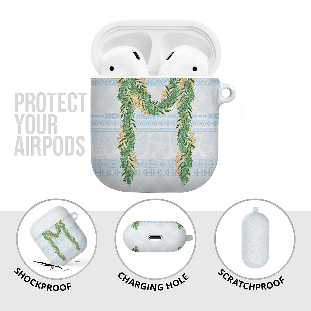Hawai'i Paniolo Maile Twisted Lei AirPods Case Winter White LT7 - Polynesian Pride