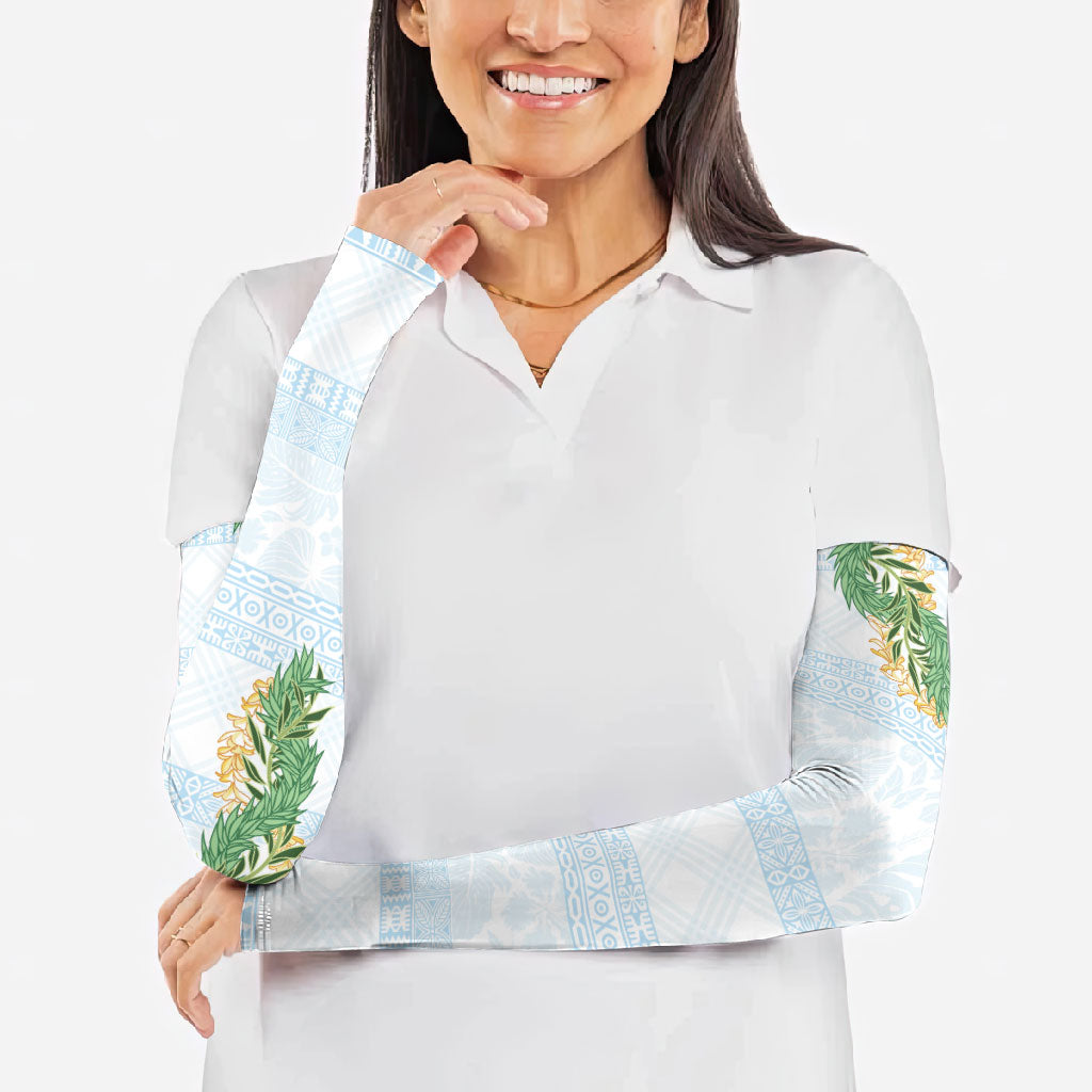 Hawai'i Paniolo Maile Twisted Lei Arm Sleeves Winter White LT7 - Polynesian Pride