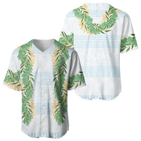 Hawai'i Paniolo Maile Twisted Lei Baseball Jersey Winter White