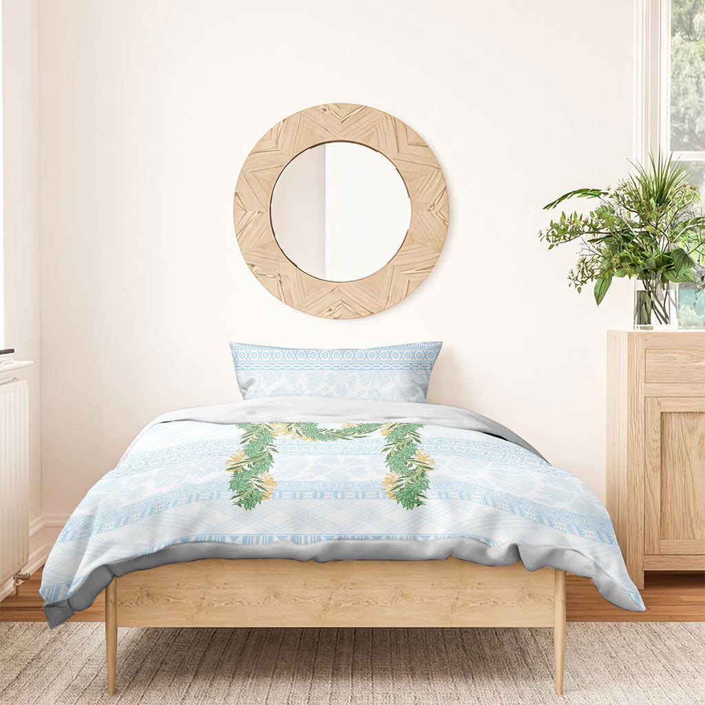 Hawai'i Paniolo Maile Twisted Lei Bedding Set Winter White LT7 - Polynesian Pride
