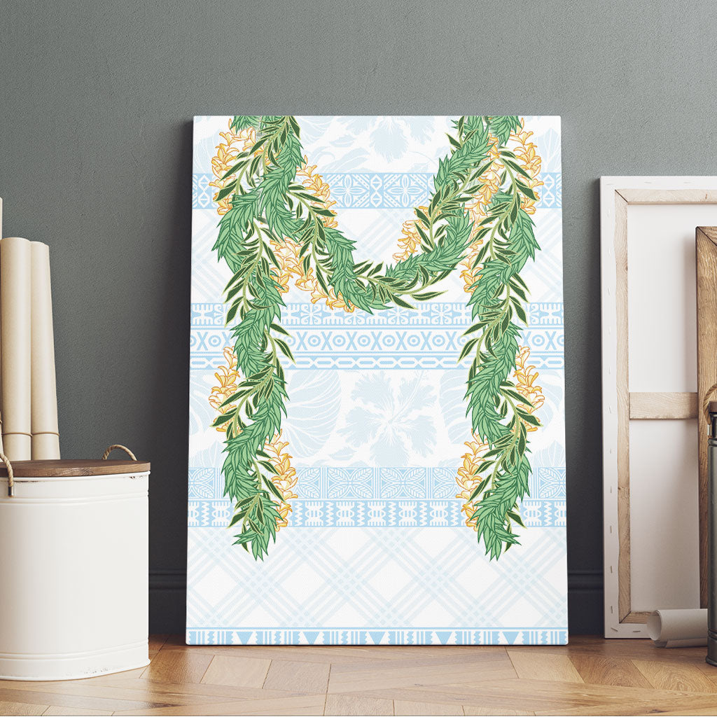 Hawai'i Paniolo Maile Twisted Lei Canvas Wall Art Winter White LT7 - Polynesian Pride