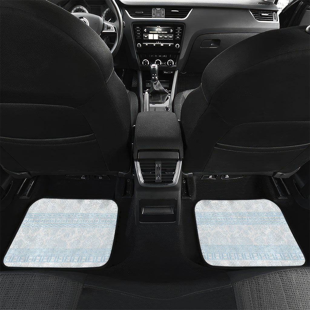 Hawai'i Paniolo Maile Twisted Lei Car Mats Winter White LT7 Set 2pcs - Back White - Polynesian Pride