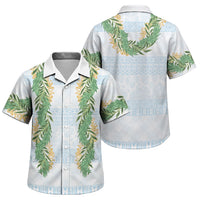 Hawai'i Paniolo Maile Twisted Lei Family Matching Off The Shoulder Long Sleeve Dress and Hawaiian Shirt Winter White LT7 Son's Shirt White - Polynesian Pride
