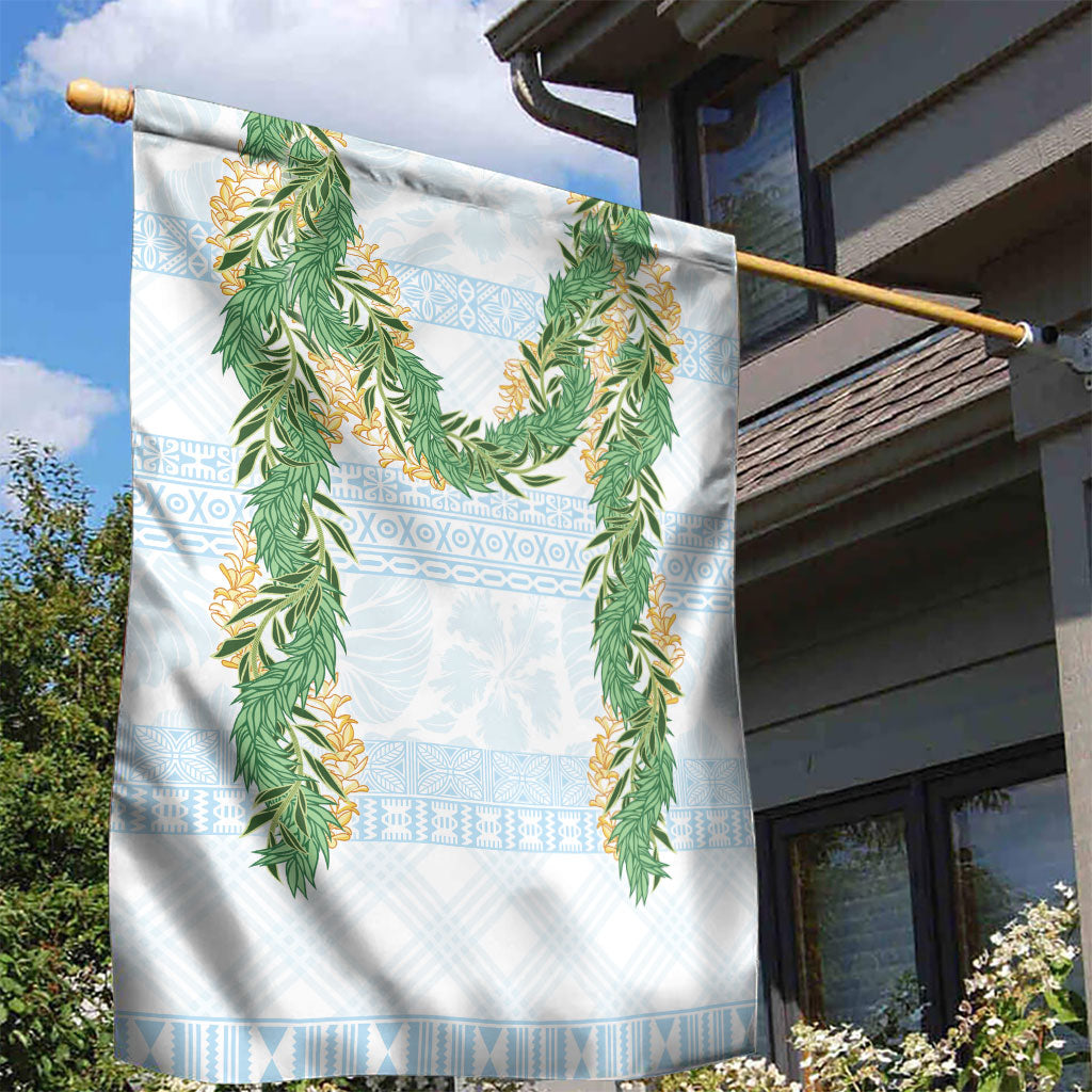 Hawai'i Paniolo Maile Twisted Lei Garden Flag Winter White LT7 - Polynesian Pride