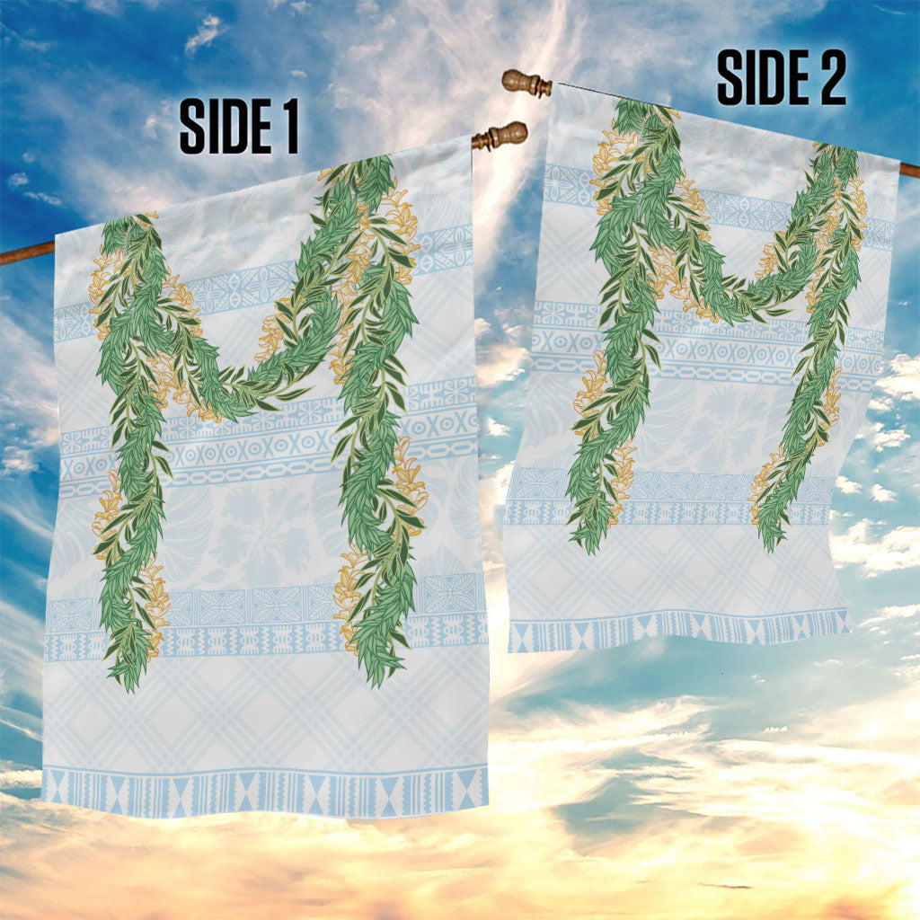 Hawai'i Paniolo Maile Twisted Lei Garden Flag Winter White LT7 - Polynesian Pride