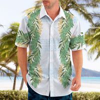 Hawai'i Paniolo Maile Twisted Lei Hawaiian Shirt Winter White LT7 - Polynesian Pride