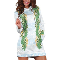 Hawai'i Paniolo Maile Twisted Lei Hoodie Dress Winter White LT7 White - Polynesian Pride