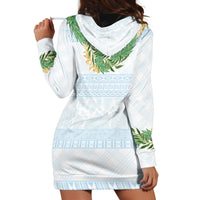 Hawai'i Paniolo Maile Twisted Lei Hoodie Dress Winter White LT7 - Polynesian Pride