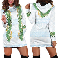 Hawai'i Paniolo Maile Twisted Lei Hoodie Dress Winter White LT7 - Polynesian Pride