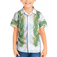 Hawai'i Paniolo Maile Twisted Lei Kid Hawaiian Shirt Winter White LT7 Kid White - Polynesian Pride