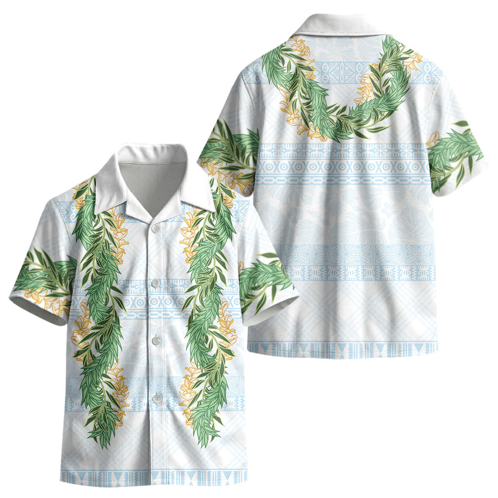 Hawai'i Paniolo Maile Twisted Lei Kid Hawaiian Shirt Winter White LT7 - Polynesian Pride