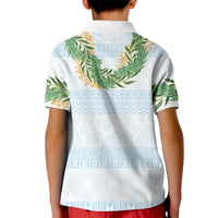 Hawai'i Paniolo Maile Twisted Lei Kid Polo Shirt Winter White LT7 - Polynesian Pride