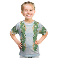 Hawai'i Paniolo Maile Twisted Lei Kid T Shirt Winter White LT7 White - Polynesian Pride