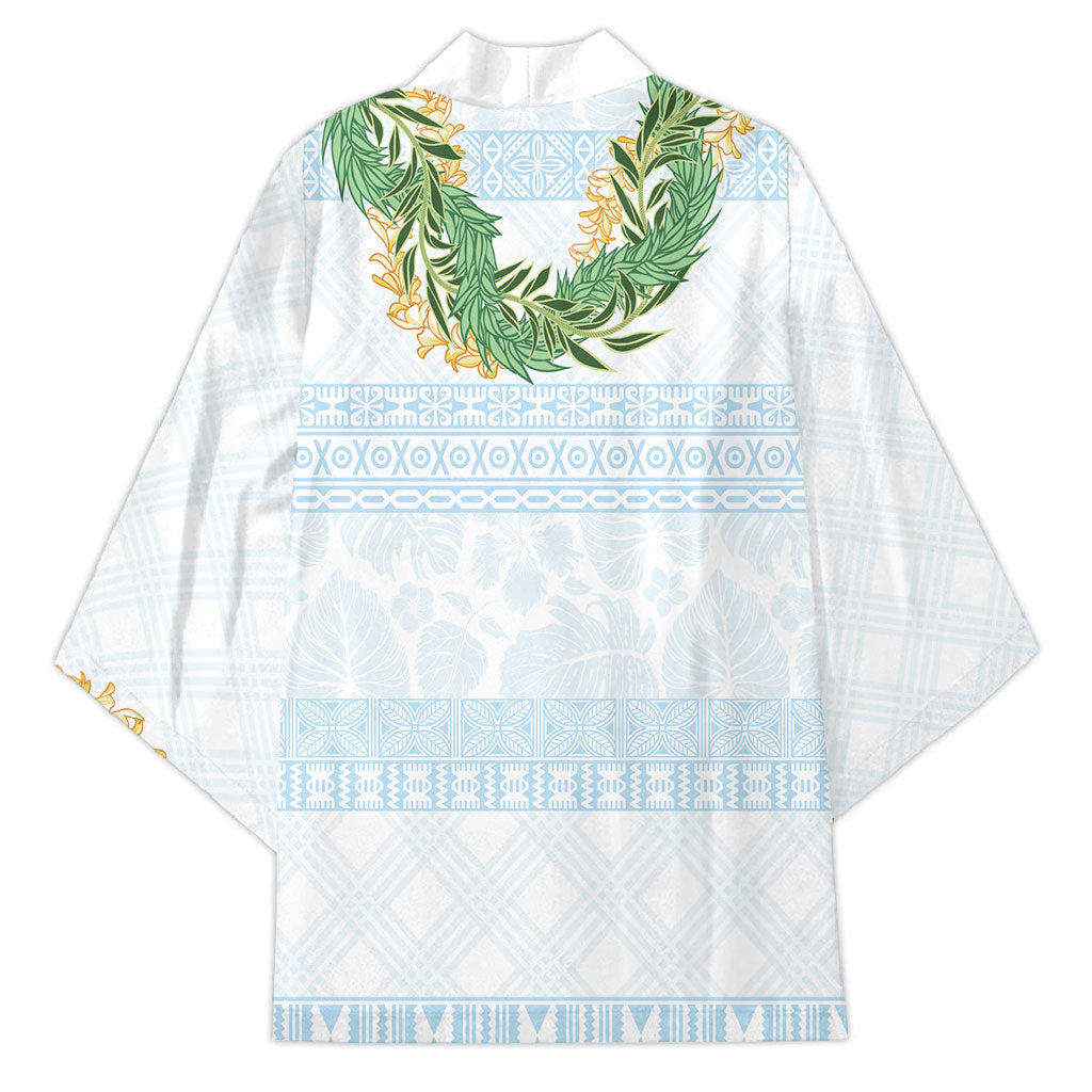 Hawai'i Paniolo Maile Twisted Lei Kimono Winter White LT7 - Polynesian Pride