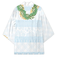 Hawai'i Paniolo Maile Twisted Lei Kimono Winter White LT7 - Polynesian Pride
