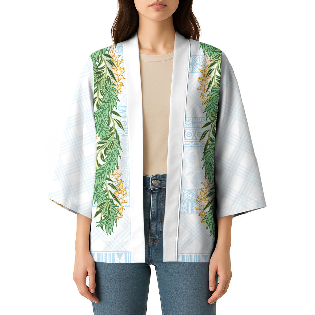 Hawai'i Paniolo Maile Twisted Lei Kimono Winter White LT7 - Polynesian Pride
