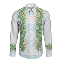 Hawai'i Paniolo Maile Twisted Lei Long Sleeve Button Shirt Winter White LT7 Unisex White - Polynesian Pride
