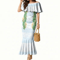 Hawai'i Paniolo Maile Twisted Lei Mermaid Dress Winter White LT7 Women White - Polynesian Pride