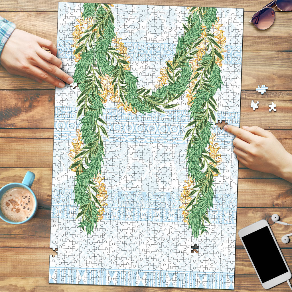 Hawai'i Paniolo Maile Twisted Lei Puzzle Winter White LT7 White - Polynesian Pride
