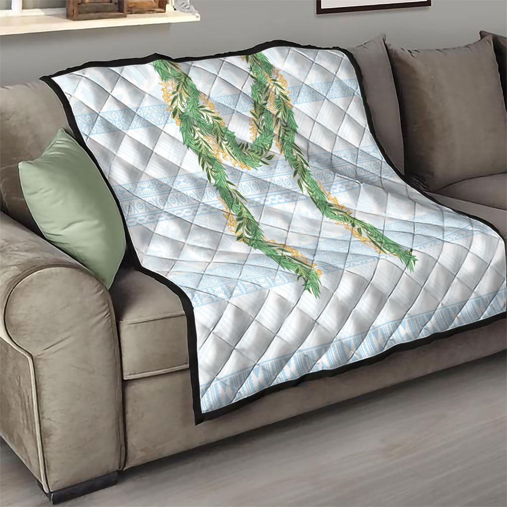 Hawai'i Paniolo Maile Twisted Lei Quilt Winter White LT7 - Polynesian Pride