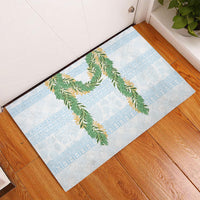 Hawai'i Paniolo Maile Twisted Lei Rubber Doormat Winter White LT7 - Polynesian Pride